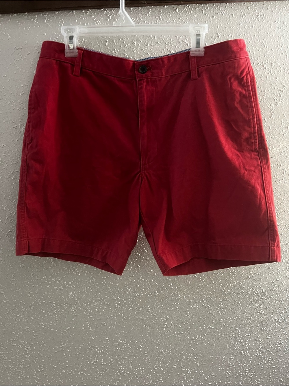Chaps Men's Red Flat-Front Chino Shorts